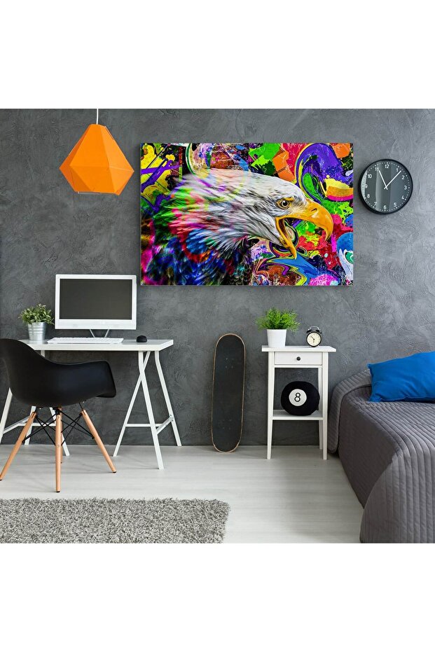 Eagle painting, abstract multicolor background, code 4998 - 4