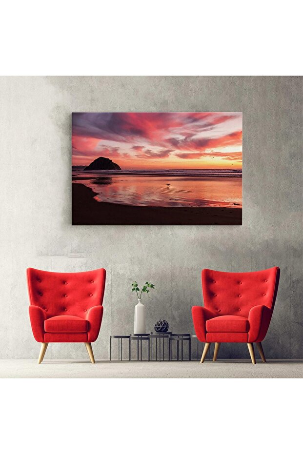 Sunset beach landscape painting, code 4369 - 3