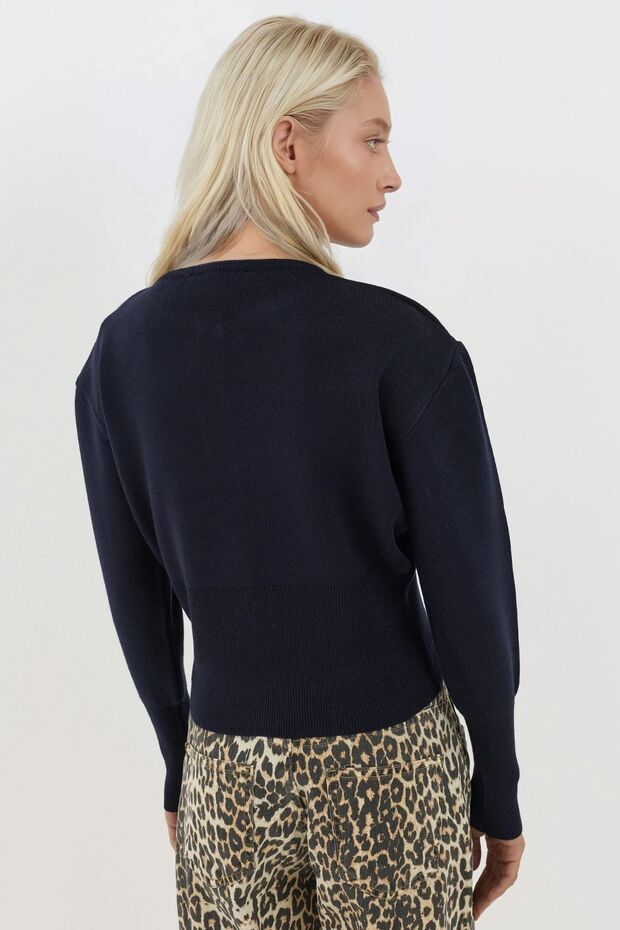 Slim Fit Yuvarlak Yaka Örgü Hırka - 4