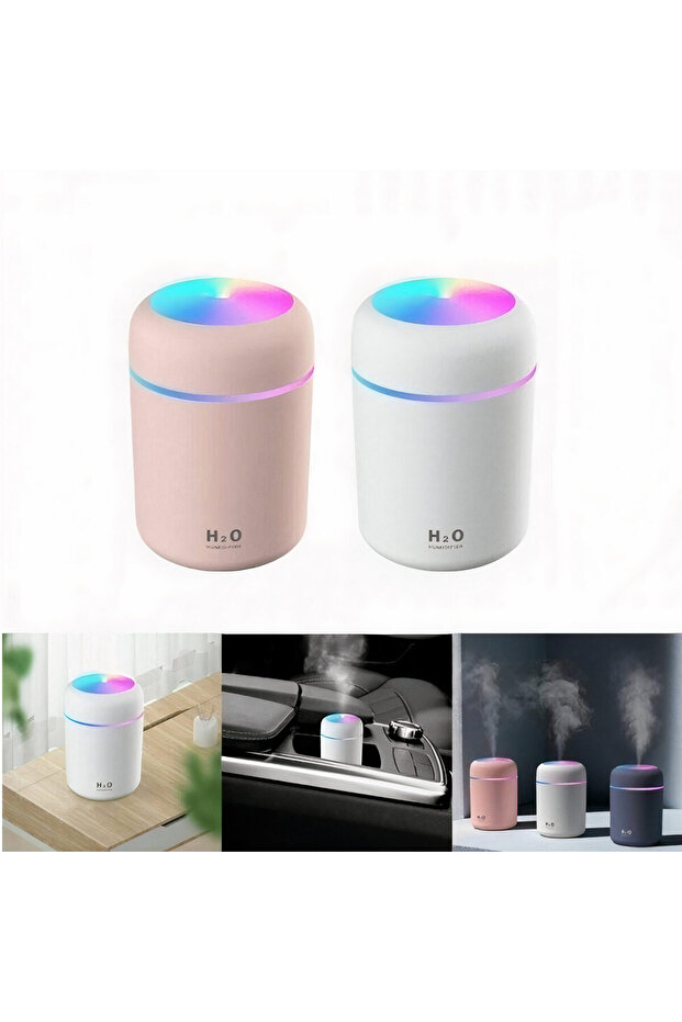 300ml LED Humidifier, Aroma Diffuser, USB, Multiple Colors - 2