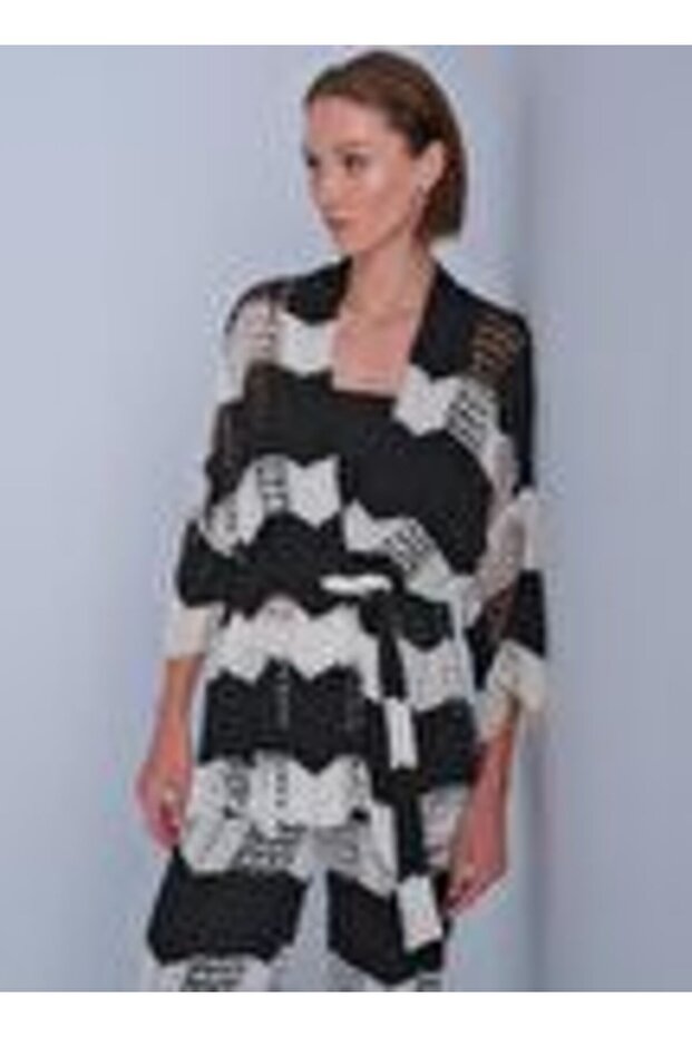 Ajurlu Kuşaklı Multi Kimono Hırka