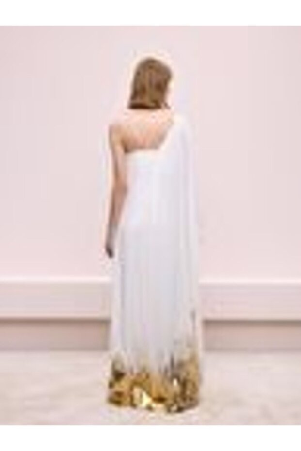 Parlak Boya Detaylı Elbise - 4