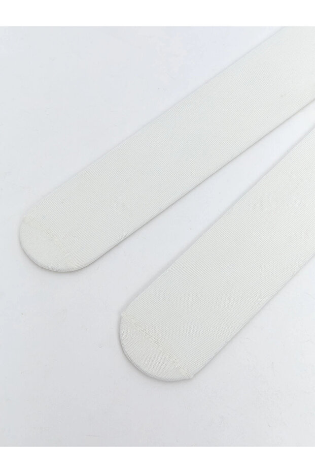 LCW baby Ekru Basic Kız Bebek Külotlu Çorap 2'li - 5