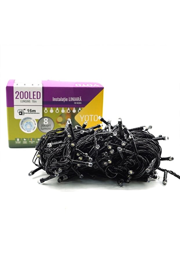 Linear Christmas light string, 8 lighting modes, 17 m, 200 hexagonal LEDs - 2