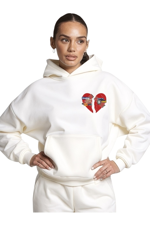 Unisex Who Cares Colorful Custom Printed Cotton Oversize Hooded Sweatshirt