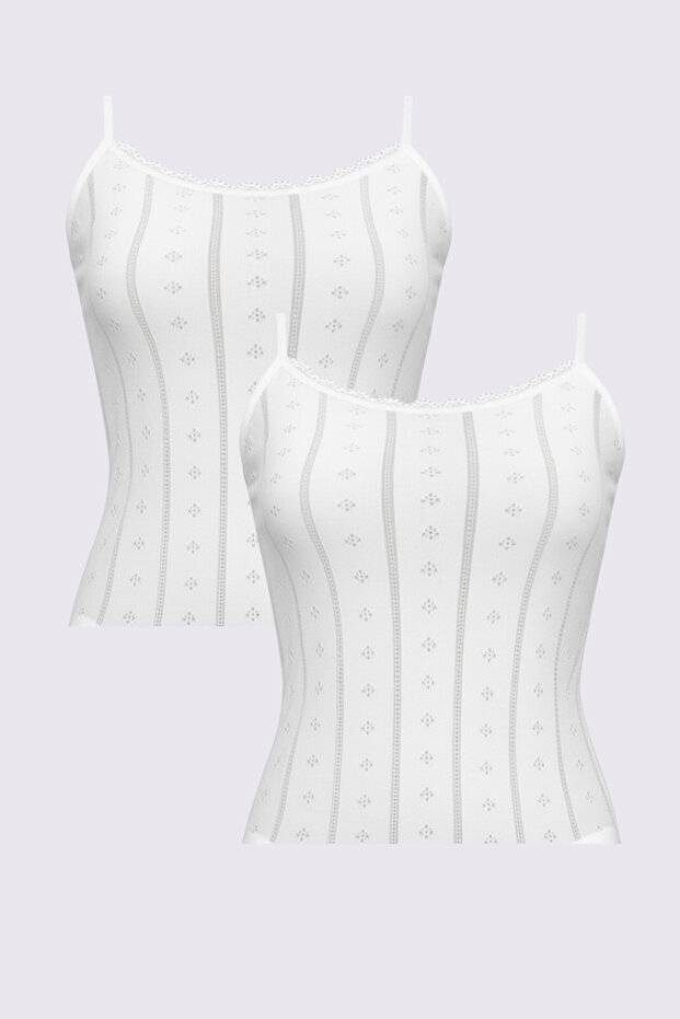 Women's 2-Piece Thin Strap Heart Jacquard Pattern Colorful Tank Top Vr.L20.23I.123.Y01