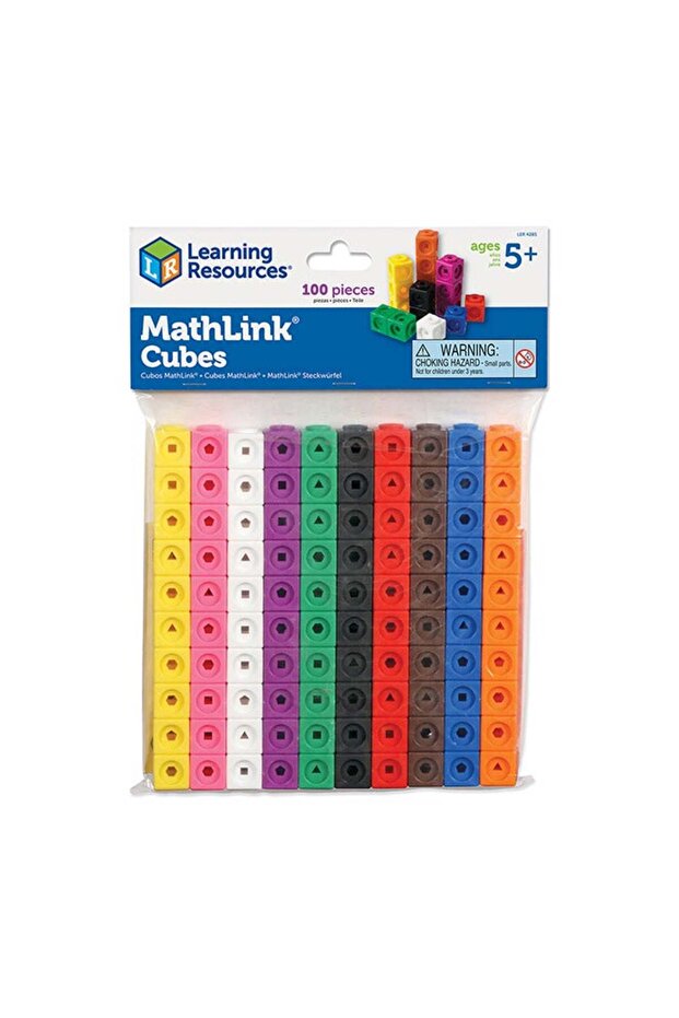 مكعبات ماث لينك - مجموعة من 100 قطعة، مكعبات رياضيات STEM، 5+ - 1