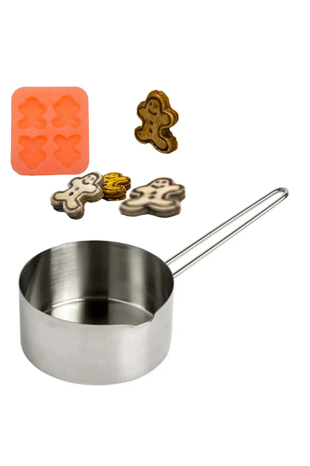 Christmas Candle Making Kit Candle Melting Pot 1000 ml Christmas Cookie Man Silicone Mold Candle Mold