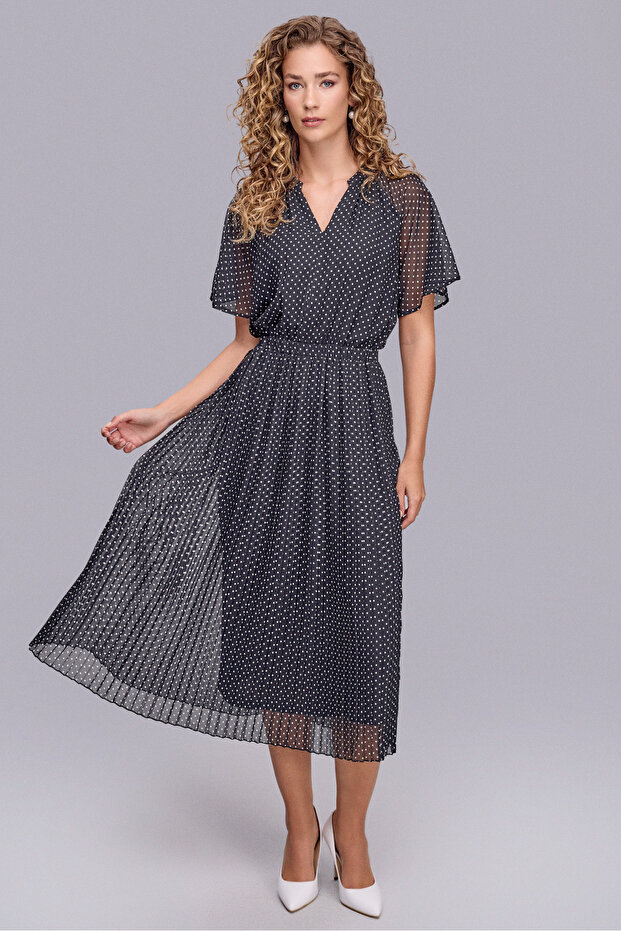 Piliseli Puan Desen Elbise - 1