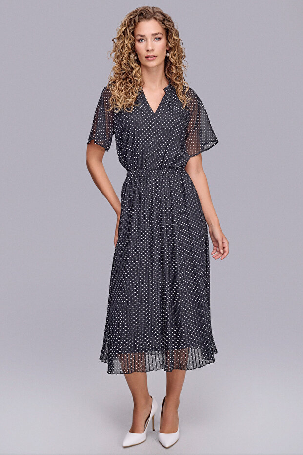 Piliseli Puan Desen Elbise - 2