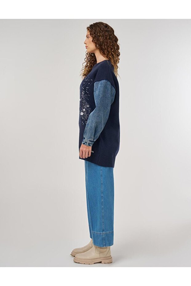 Денім Гарнілі Трико Туніка Лациверт - 4