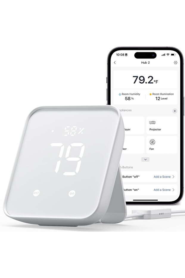 4-in-1 Smart Home Hub (2nd Gen) | Matter, Temp/Humidity Sensor, Voice Control - 1