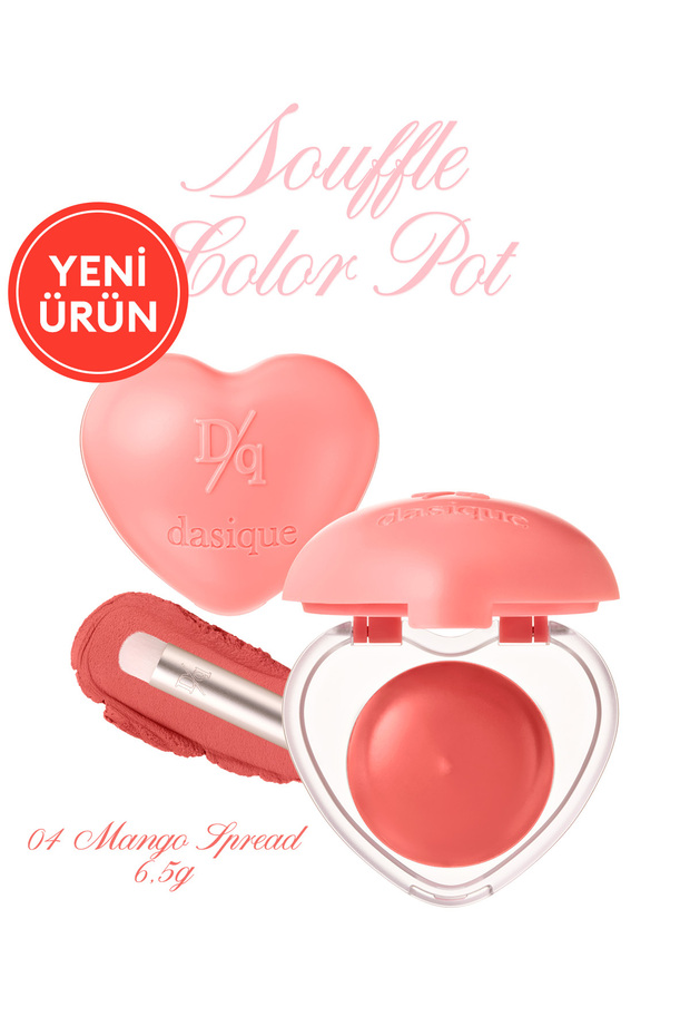 Intensely Pigmented Foam Structure Velvet Finish Lipstick & Blush Dasique Souffle Color Pot 04 Mango Spread