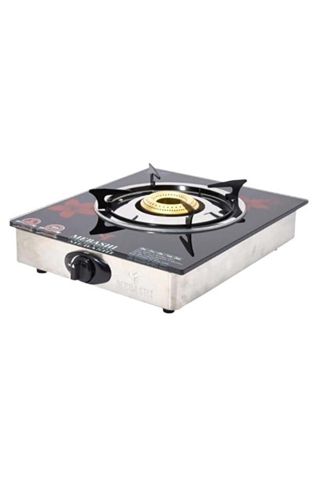 Single Burner Gas Stove | Red Tempered Glass with Heavy Cast Iron Burner, Auto Ignition & It