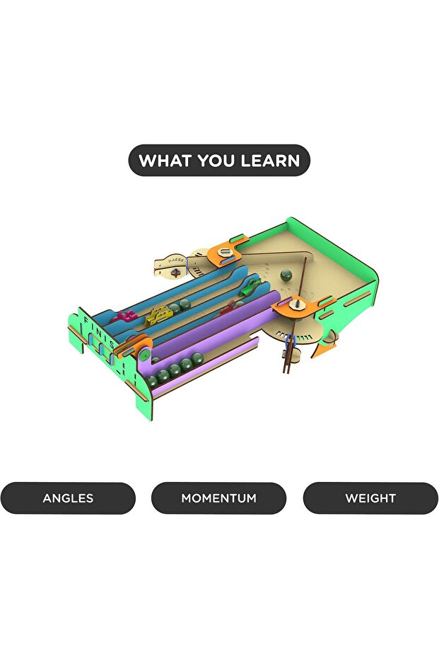 Angle Wrangle Car Racing Set Educational DIY Toy, Red - 4