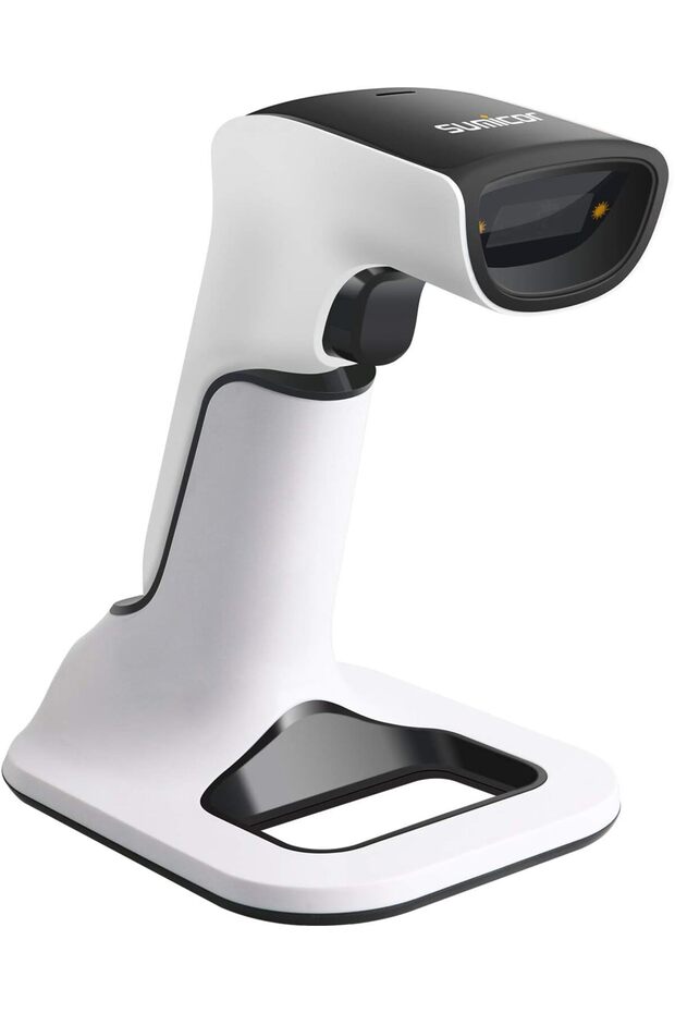Sumicor 2D Barcode Scanner, White Black Handheld Bar Code Scanner 3 in 1 USB Wired & 2.4G Wireless & - 1