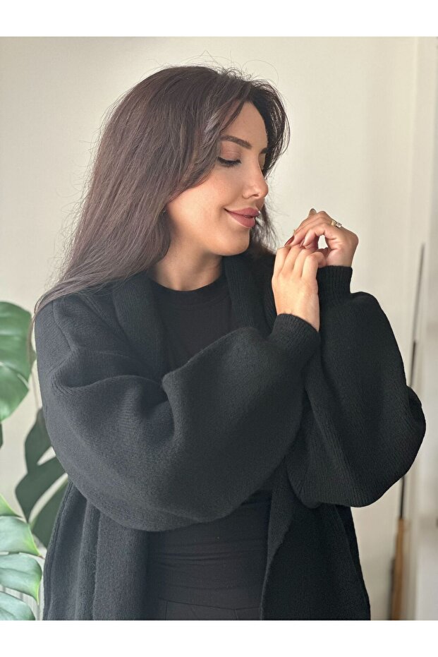 سترة طويلة محبوكة