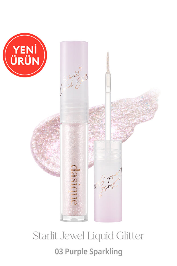 Dasic Starlit Jewel Liquid Glitter | Long-Lasting | Quick-Drying Shimmer Finish (03 Shimmering Purple)