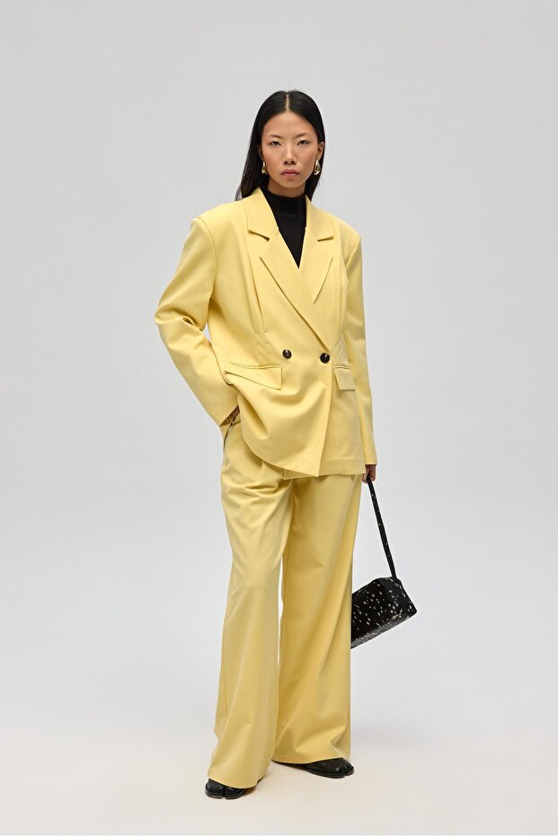 Solvei Pile Detay Sarı Blazer - 1