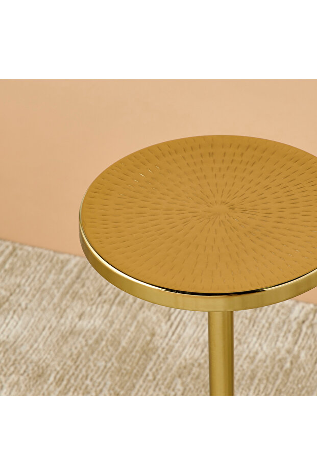 طاولة جانبية مستديرة من الحديد المطروق - 4