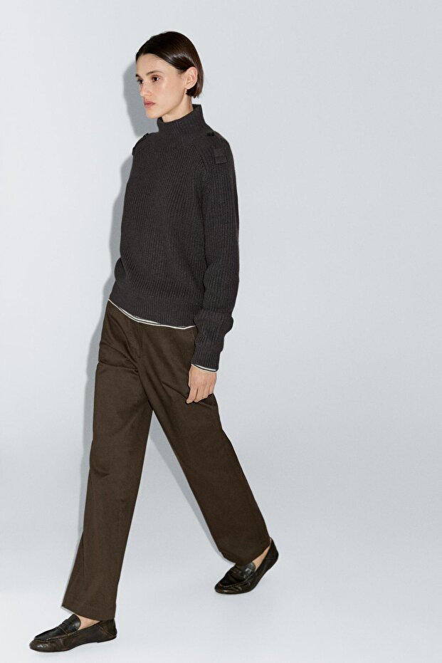 Straight fit pamuklu pantolon - 4