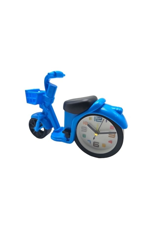 Table clock, bicycle shape 20 cm, blue
