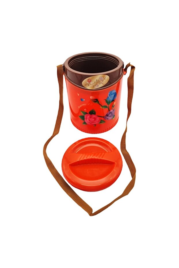 Set of 3 food containers, red, 2 L, with carrying strap - 2