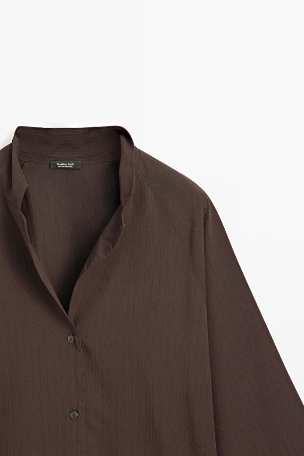 Dokulu reglan kollu gömlek - 6