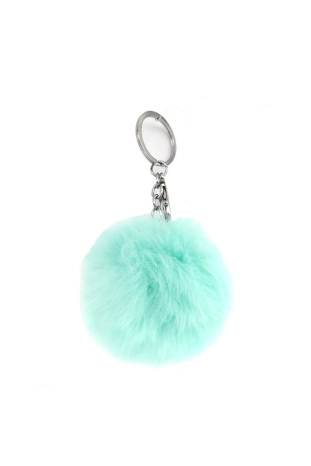 Turquoise Puffer Keychain