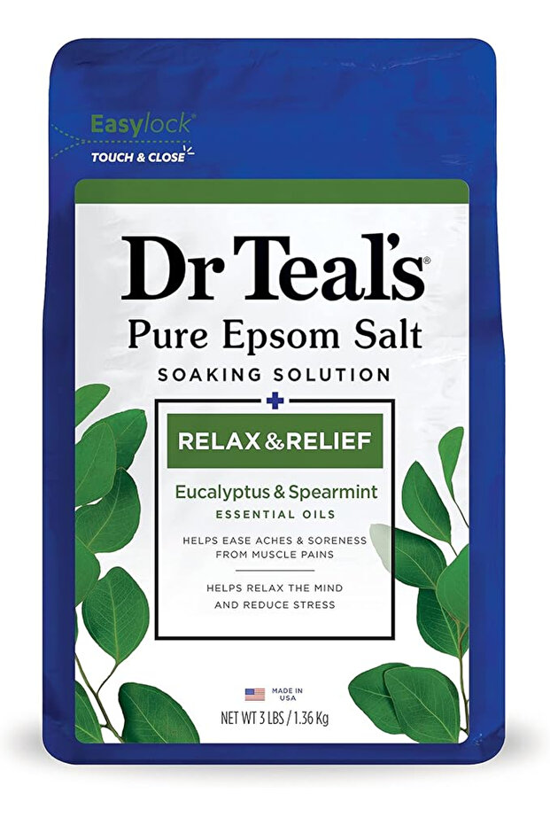 Epsom Bath Salt, Eucalyptus & Spearmint, 1.36 Kg