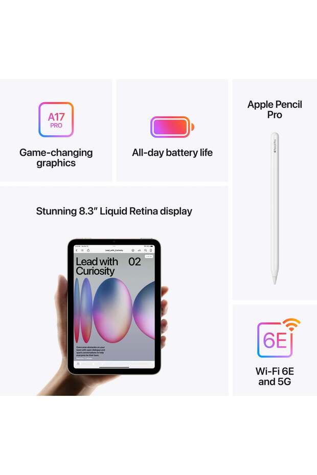 iPad mini 7, 256 GB, Cellular, Gri Spațial - 7