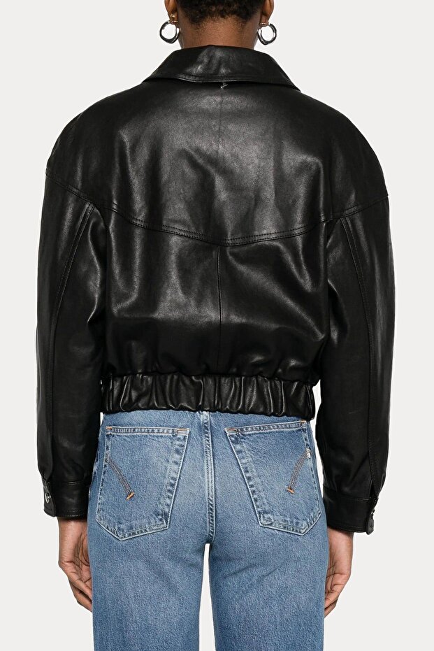 Relaxed Fit Deri Ceket - 4