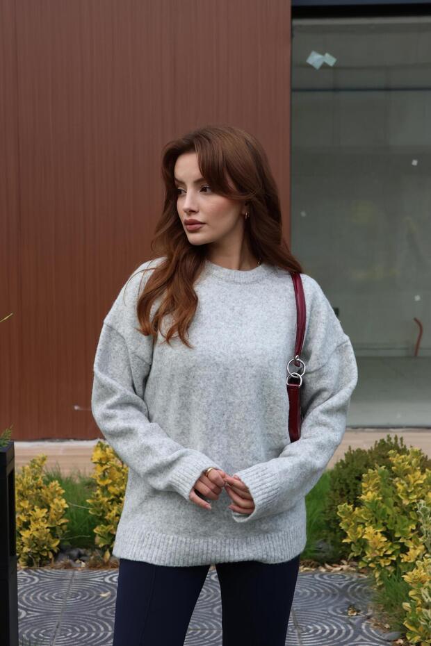 Bisiklet Yaka Basic Triko Kazak - 1