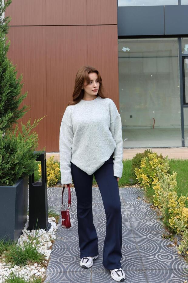 Bisiklet Yaka Basic Triko Kazak - 2