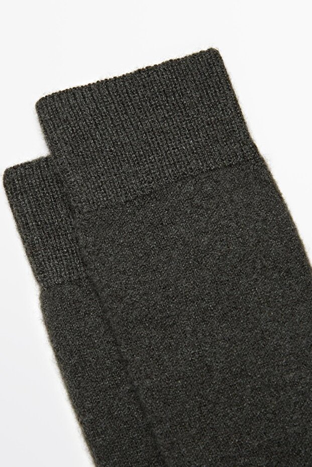 Kaşmir karışımlı triko çorap - 3