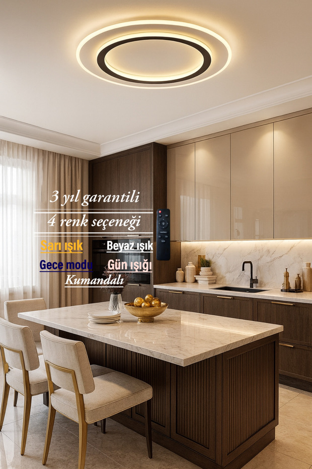 Lucent Plafonyer Yuvarlak Ledli Avize - 4