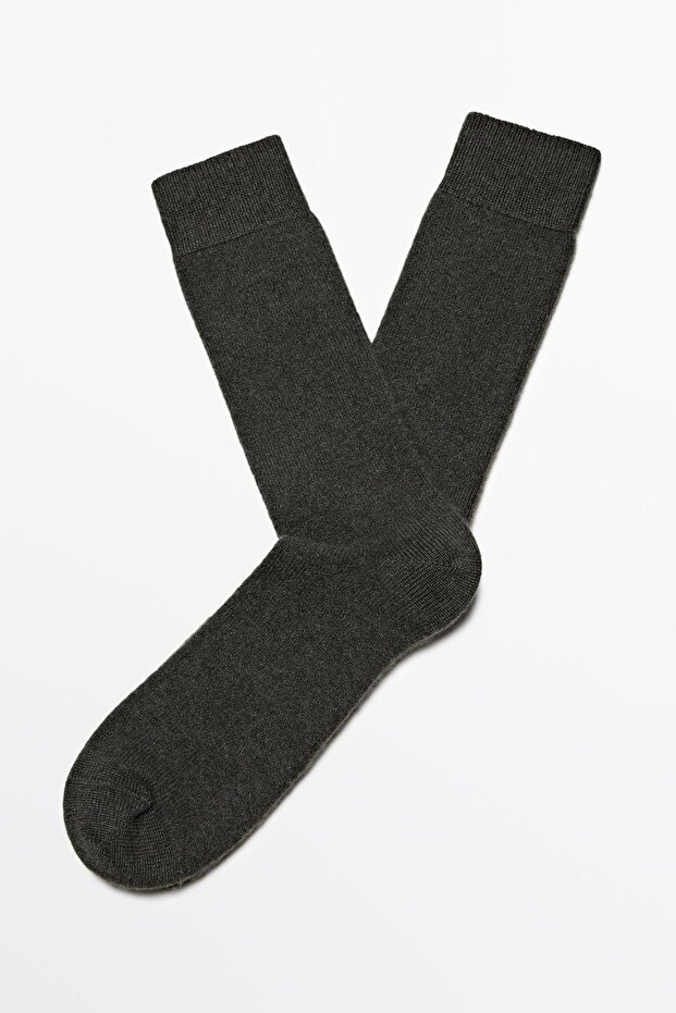 Kaşmir karışımlı triko çorap - 2