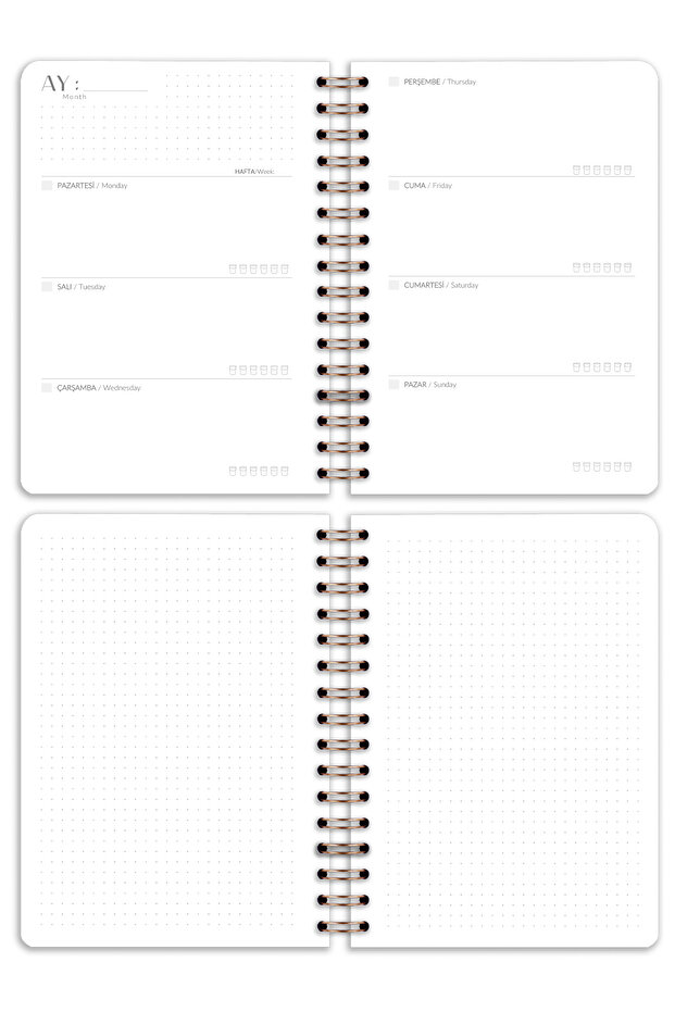A5 Spiralli Süresiz Planlayıcı Ajanda Manzara - 8