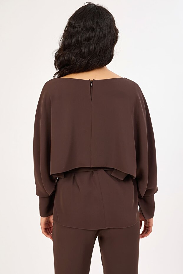 Kemer detaylıçift parça görünümlü bluz - 5