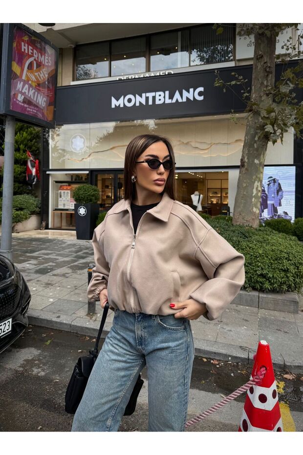 Bej Bomber Ceket - 8