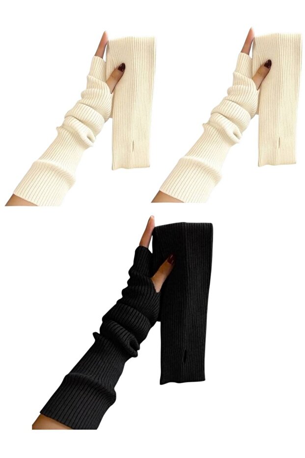 3 Pieces of Ribbed Knitwear Sleeves