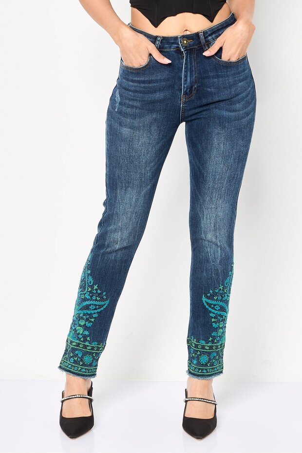 Women Skinny Fit Washed Stretchable Jeans, Navy
