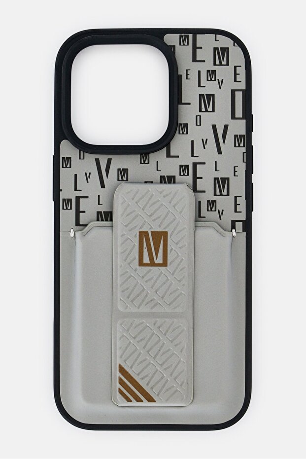 iPhone 16 Pro Morphix Grip Stand Case With Cardholder, Grey