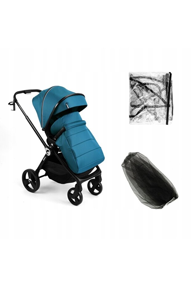 Reversible stroller for children, with compact folding, adjustable backrest and visor, Isbjorn Bl - 4