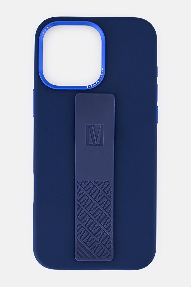جراب مورفيكس سيليكون مع قبضة لهاتف iPhone 16 Pro Max، أزرق داكن - 1