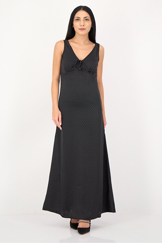 Women Polka Maxi Dress, Multicolor