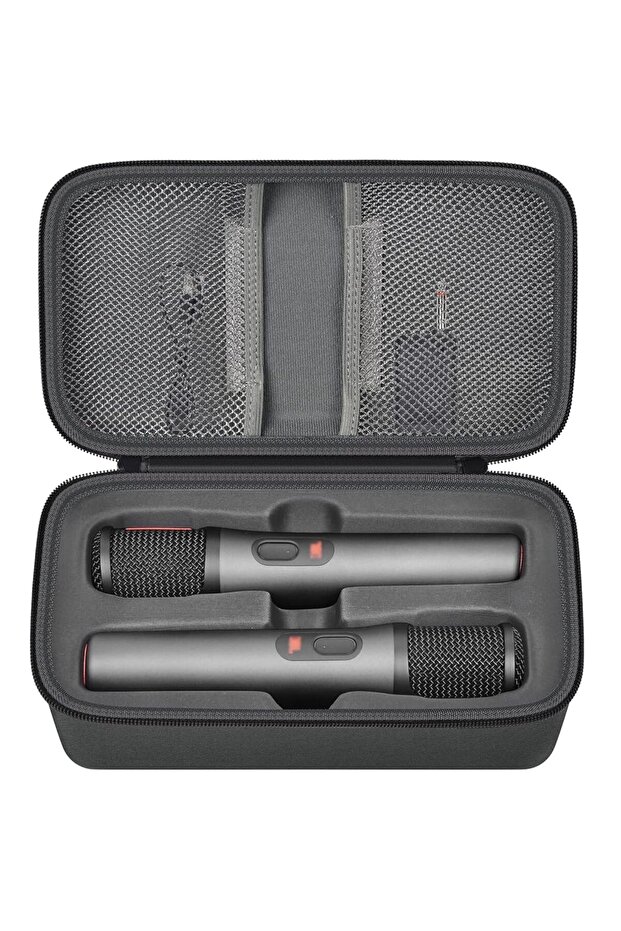 جراب رمادي داكن (حافظة فقط) لميكروفون بلوتوث لاسلكي متوافق مع ميكروفون JBL PartyBox اللاسلكي Mic-2