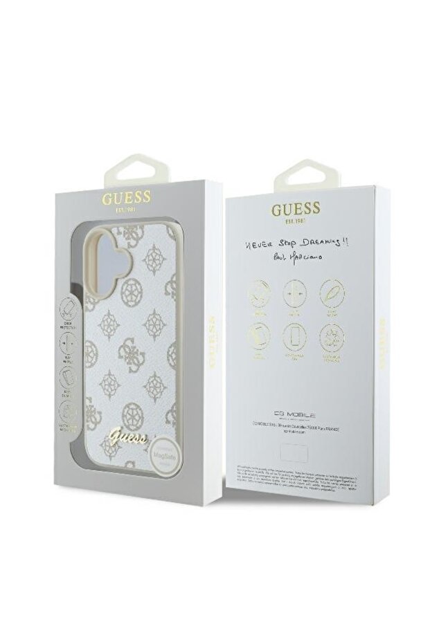 Case for IPhone 16, Peony Script MagSafe - White - 7