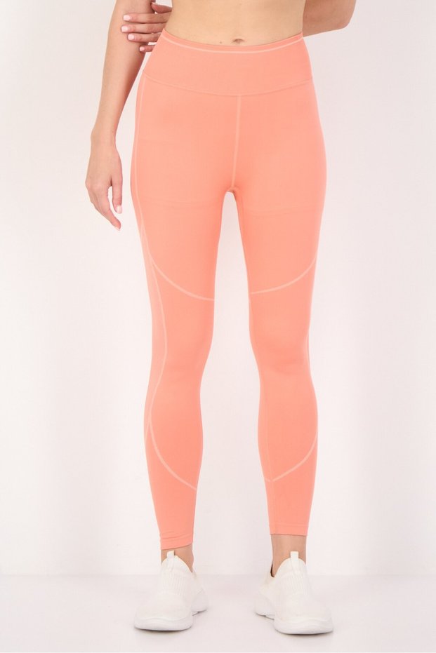Women Sportswear Fit Brand Logo Training Leggings, Peach