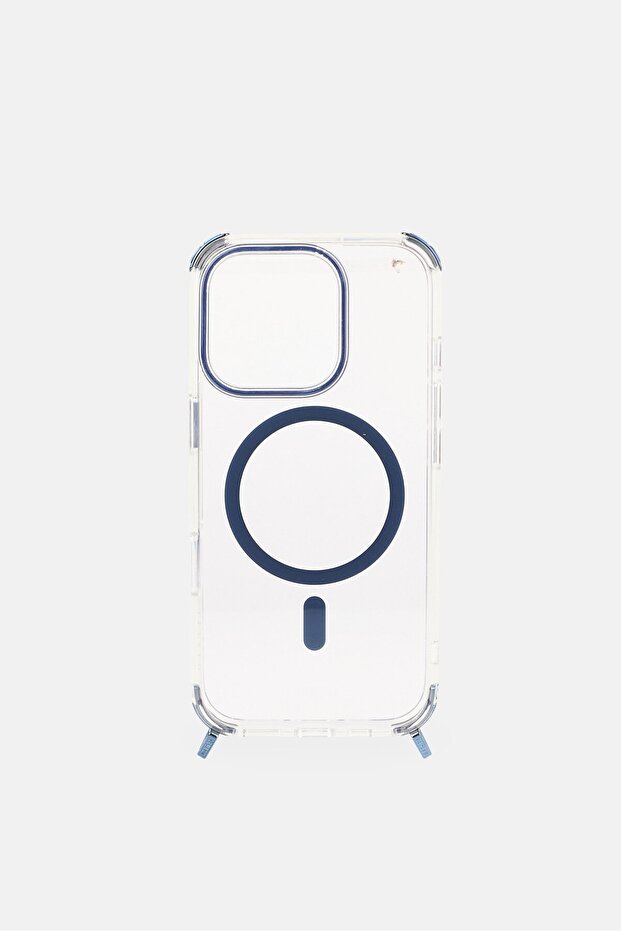 iPhone 16 Pro Celeste Magsafe Case With Crossbody Strap, Blue